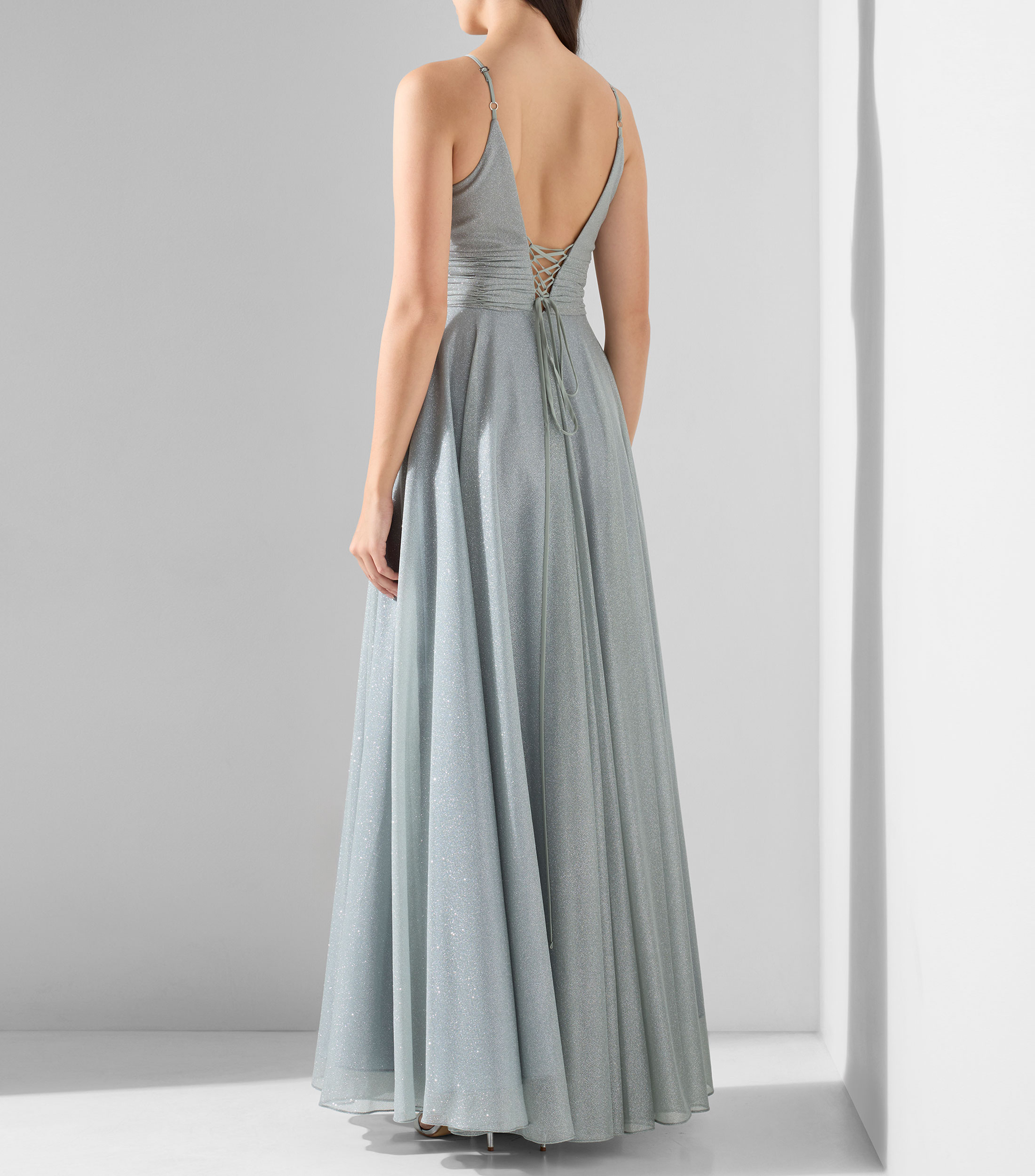 Vestido de fiesta largo liso Mujer